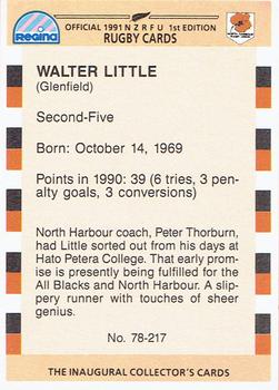 1991 Regina NZRFU 1st Edition #78 Walter Little Back